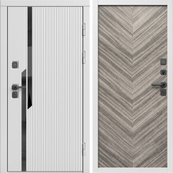 Входная дверь Termo-Door Флекс Вайт - Плаза Елочка Серая