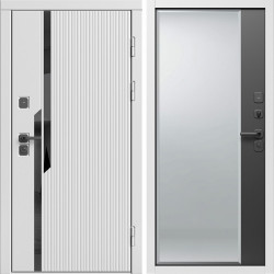 Входная дверь Termo-Door Флекс Вайт - Зеркало Фацет Черный кварц