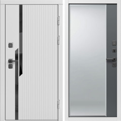 Входная дверь Termo-Door Флекс Вайт - Зеркало Фацет Grey софт