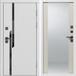 Входная дверь Termo-Door Флекс Вайт - Зеркало Слоновая кость