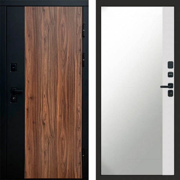 Входная дверь Termo-Door Флэш - Зеркало Фацет Белый софт