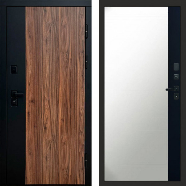 Входная дверь Termo-Door Флэш - Зеркало Фацет Черный кварц