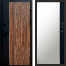 Входная дверь Termo-Door Флэш - Зеркало Фацет Черный кварц+тонировка серая