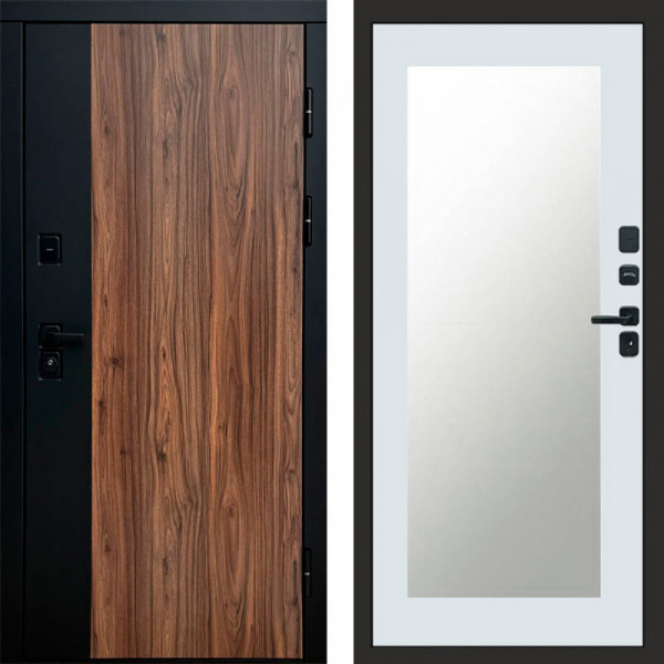 Входная дверь Termo-Door Флэш - Зеркало Триумф Белый софт