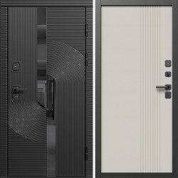 Входная дверь Termo-Door Фрост - Страйп Слоновая Кость