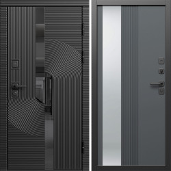 Входная дверь Termo-Door Фрост - Зеркало Люмис Грей Софт