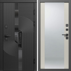 Входная дверь Termo-Door Фрост - Зеркало Слоновая кость