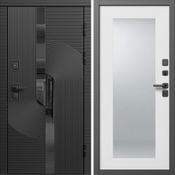 Входная дверь Termo-Door Фрост - Зеркало Триумф Белый софт