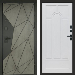 Входная дверь Termo-Door Геометрия Бетон - Арка белое дерево