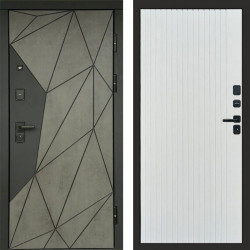 Входная дверь Termo-Door Геометрия Бетон - Flat Белый софт