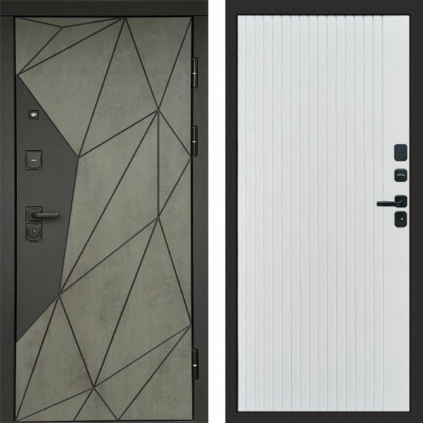 Входная дверь Termo-Door Геометрия Бетон - Flat Белый софт