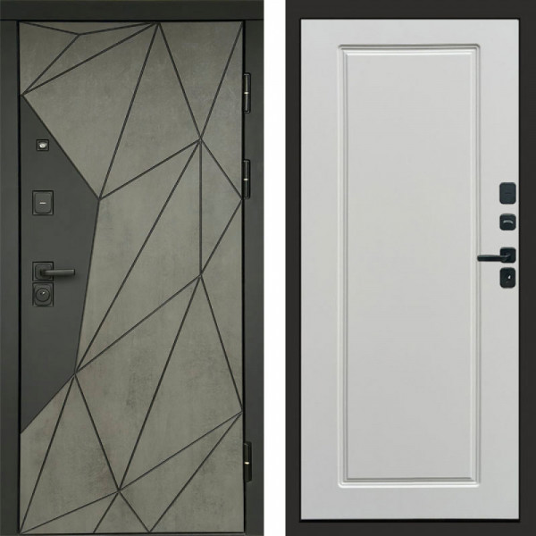 Входная дверь Termo-Door Геометрия Бетон - Гранд Белый софт