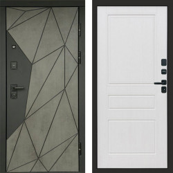 Входная дверь Termo-Door Геометрия Бетон - Классика белое дерево