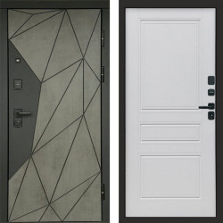 Входная дверь Termo-Door Геометрия Бетон - Классика белый матовый