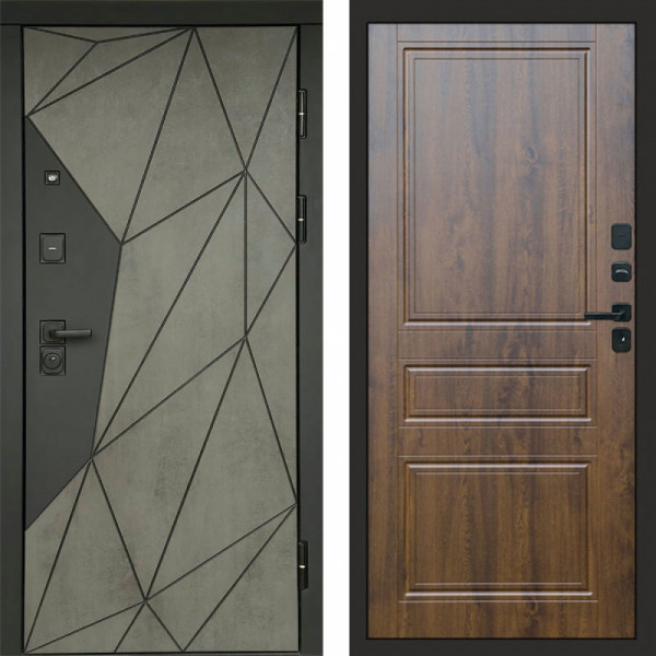 Входная дверь Termo-Door Геометрия Бетон - Классика дуб