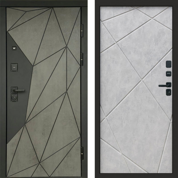 Входная дверь Termo-Door Геометрия Бетон - Лучи бетон светлый