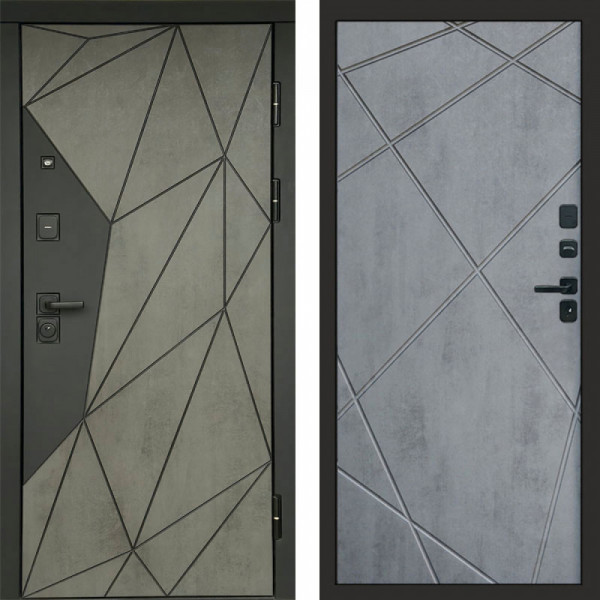 Входная дверь Termo-Door Геометрия Бетон - Лучи бетон темный