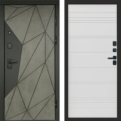 Входная дверь Termo-Door Геометрия Бетон - Лучи White line