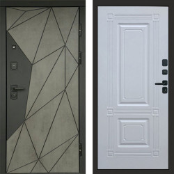 Входная дверь Termo-Door Геометрия Бетон - Мадрид Белый софт