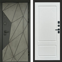 Входная дверь Termo-Door Геометрия Бетон - Марсель Белый софт