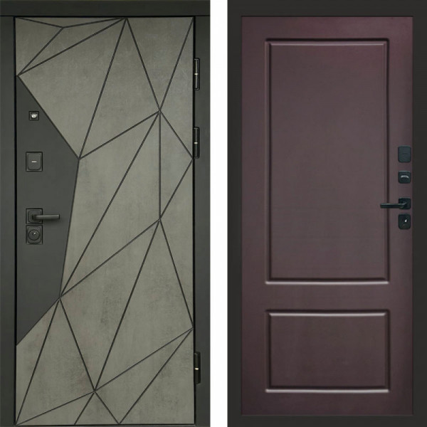Входная дверь Termo-Door Геометрия Бетон - Марсель Шоколад