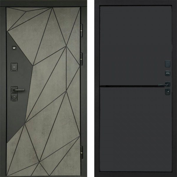 Входная дверь Termo-Door Геометрия Бетон - Нео Графит