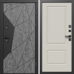 Входная дверь Termo-Door Геометрия Бетон - Нео Классика Слоновая Кость