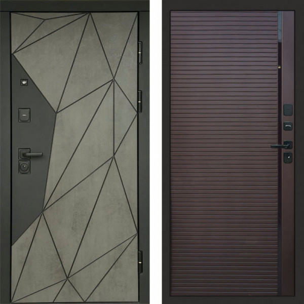 Входная дверь Termo-Door Геометрия Бетон - Porte Шоколад