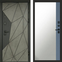 Входная дверь Termo-Door Геометрия Бетон - Зеркало Фацет Grey софт
