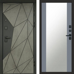 Входная дверь Termo-Door Геометрия Бетон - Зеркало Grey Софт