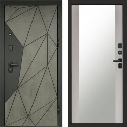 Входная дверь Termo-Door Геометрия Бетон - Зеркало лиственница