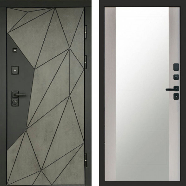 Входная дверь Termo-Door Геометрия Бетон - Зеркало лиственница