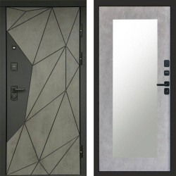 Входная дверь Termo-Door Геометрия Бетон - Зеркало Триумф бетон светлый