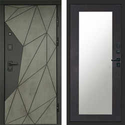 Входная дверь Termo-Door Геометрия Бетон - Зеркало Триумф венге