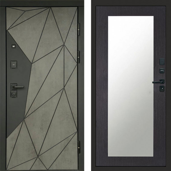 Входная дверь Termo-Door Геометрия Бетон - Зеркало Триумф венге
