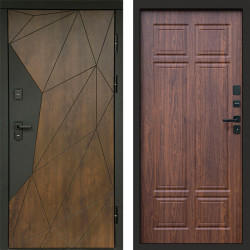 Входная дверь Termo-Door Геометрия Дуб - Без серии Орех премиум
