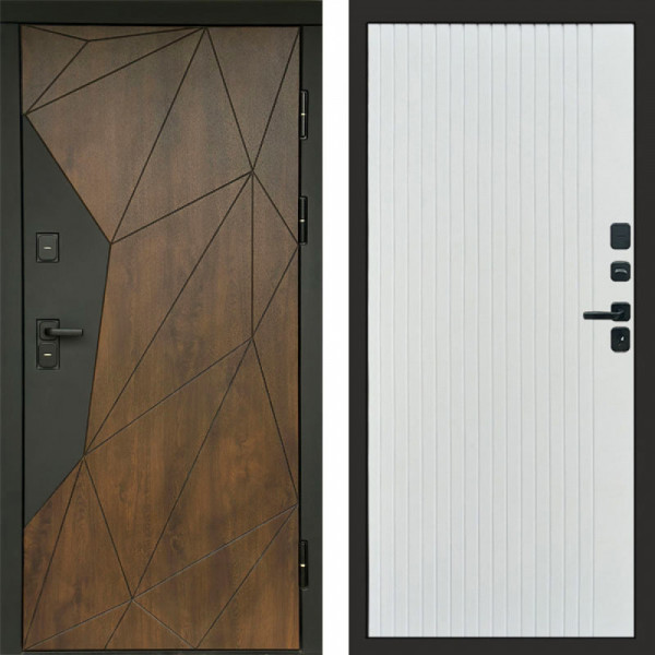 Входная дверь Termo-Door Геометрия Дуб - Flat Белый софт