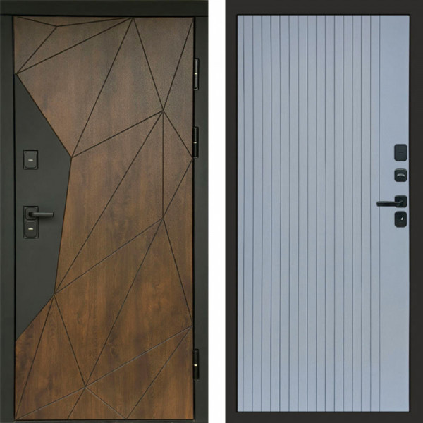 Входная дверь Termo-Door Геометрия Дуб - Flat Grey софт