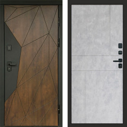 Входная дверь Termo-Door Геометрия Дуб - Горизонт бетон светлый