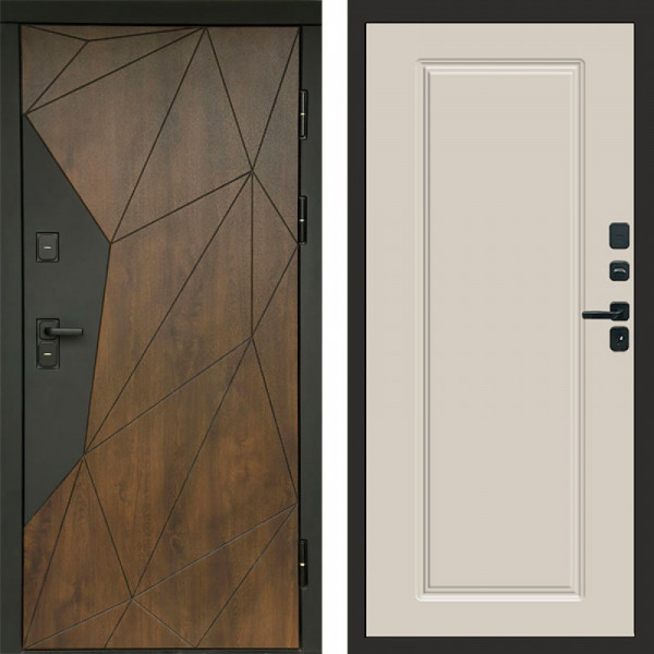 Входная дверь Termo-Door Геометрия Дуб - Гранд Слоновая кость