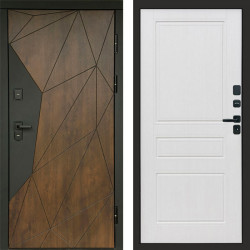 Входная дверь Termo-Door Геометрия Дуб - Классика белое дерево