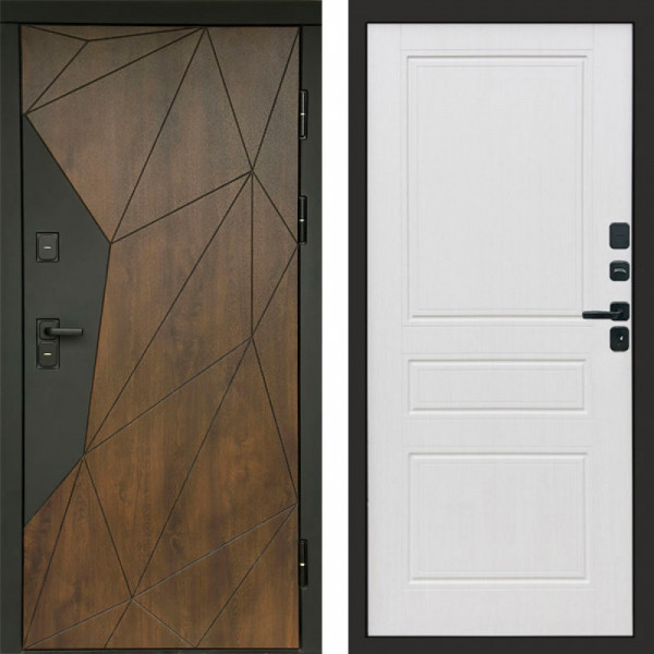 Входная дверь Termo-Door Геометрия Дуб - Классика белое дерево