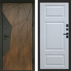 Входная дверь Termo-Door Геометрия Дуб - Лион Белый софт