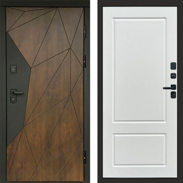 Входная дверь Termo-Door Геометрия Дуб - Марсель Белый софт