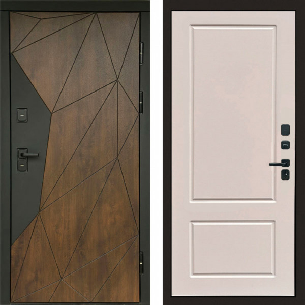 Входная дверь Termo-Door Геометрия Дуб - Марсель Слоновая кость