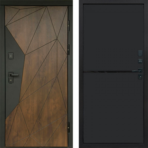 Входная дверь Termo-Door Геометрия Дуб - Нео Black