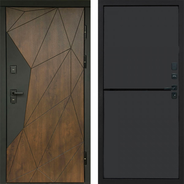 Входная дверь Termo-Door Геометрия Дуб - Нео Графит