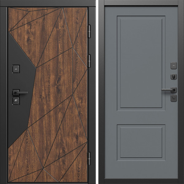 Входная дверь Termo-Door Геометрия Дуб - Нео Классика Грей Софт