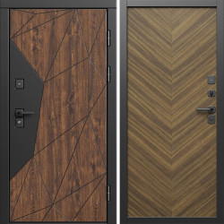 Входная дверь Termo-Door Геометрия Дуб - Плаза Елочка Орех
