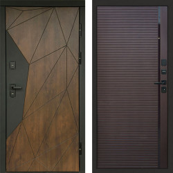 Входная дверь Termo-Door Геометрия Дуб - Porte Шоколад
